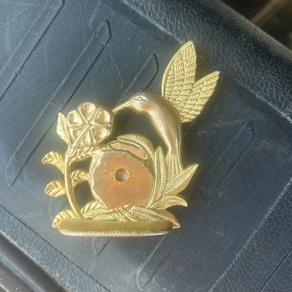 Vintage Gold Plated Hummingbird Clock | Miniature | Unique Gift